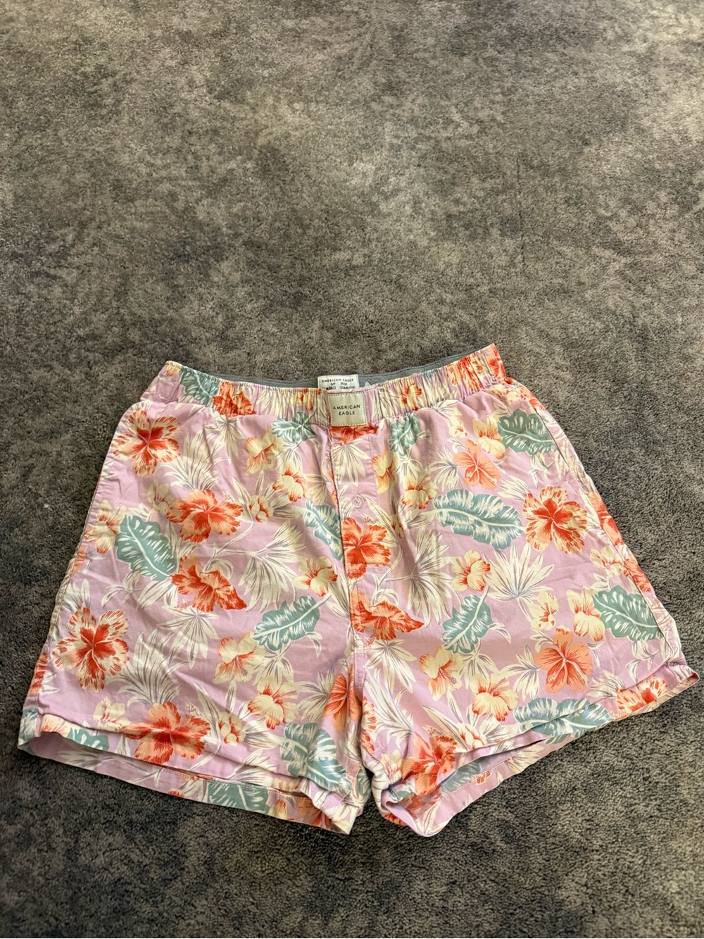 American Eagle Pink Floral Women’s Boxer Shorts